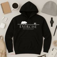 Exercise Some Motivation Required Running from Bear Hoodie thumb 3