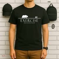 Exercise Some Motivation Required Running from Bear T-Shirt thumb 6