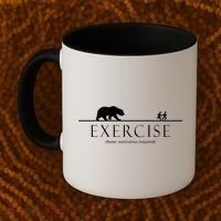 Exercise Some Motivation Required Running from Bear Coffee Mug thumb 2