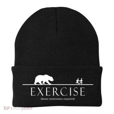 Exercise Some Motivation Required Running from Bear Beanie