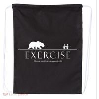 Exercise Some Motivation Required Running from Bear Drawstring Bag thumb 0
