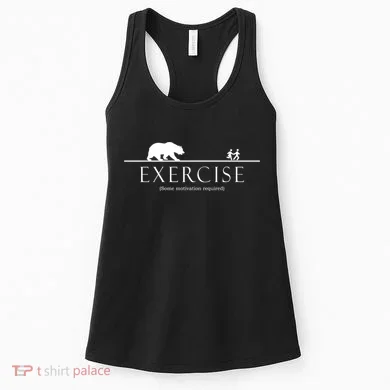 Exercise Some Motivation Required Running from Bear Women's Tank Top