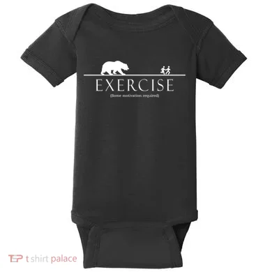 Exercise Some Motivation Required Running from Bear Baby Bodysuit