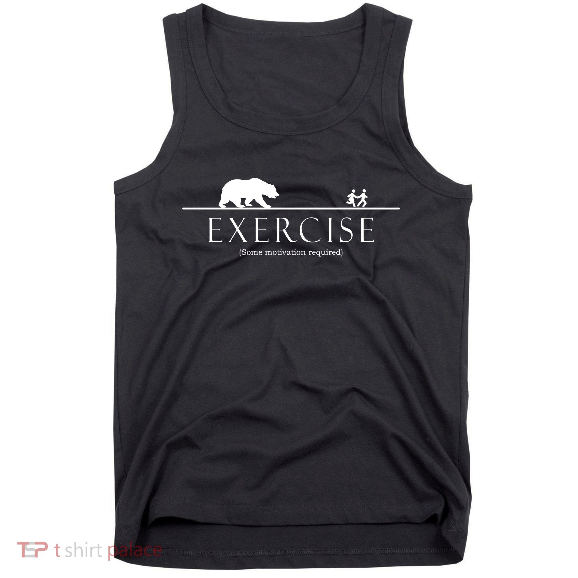 Exercise Some Motivation Required Running from Bear Tank Top