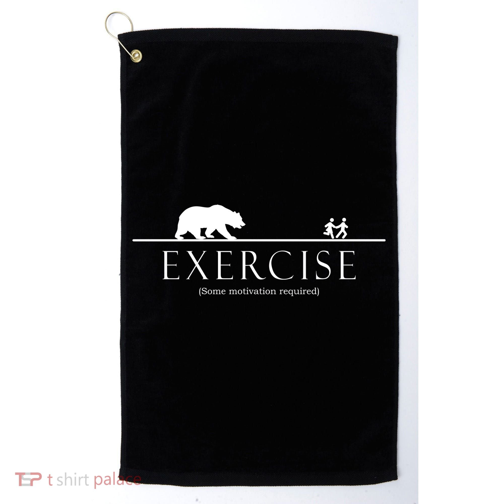 Exercise Some Motivation Required Running from Bear Golf Towel