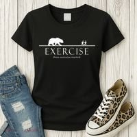 Exercise Some Motivation Required Running from Bear Women's T-Shirt thumb 3