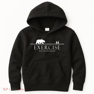 Exercise Some Motivation Required Running from Bear Kids Hoodie