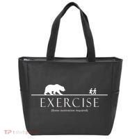 Exercise Some Motivation Required Running from Bear Tote Bag thumb 0