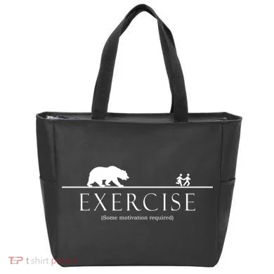 Exercise Some Motivation Required Running from Bear Tote Bag