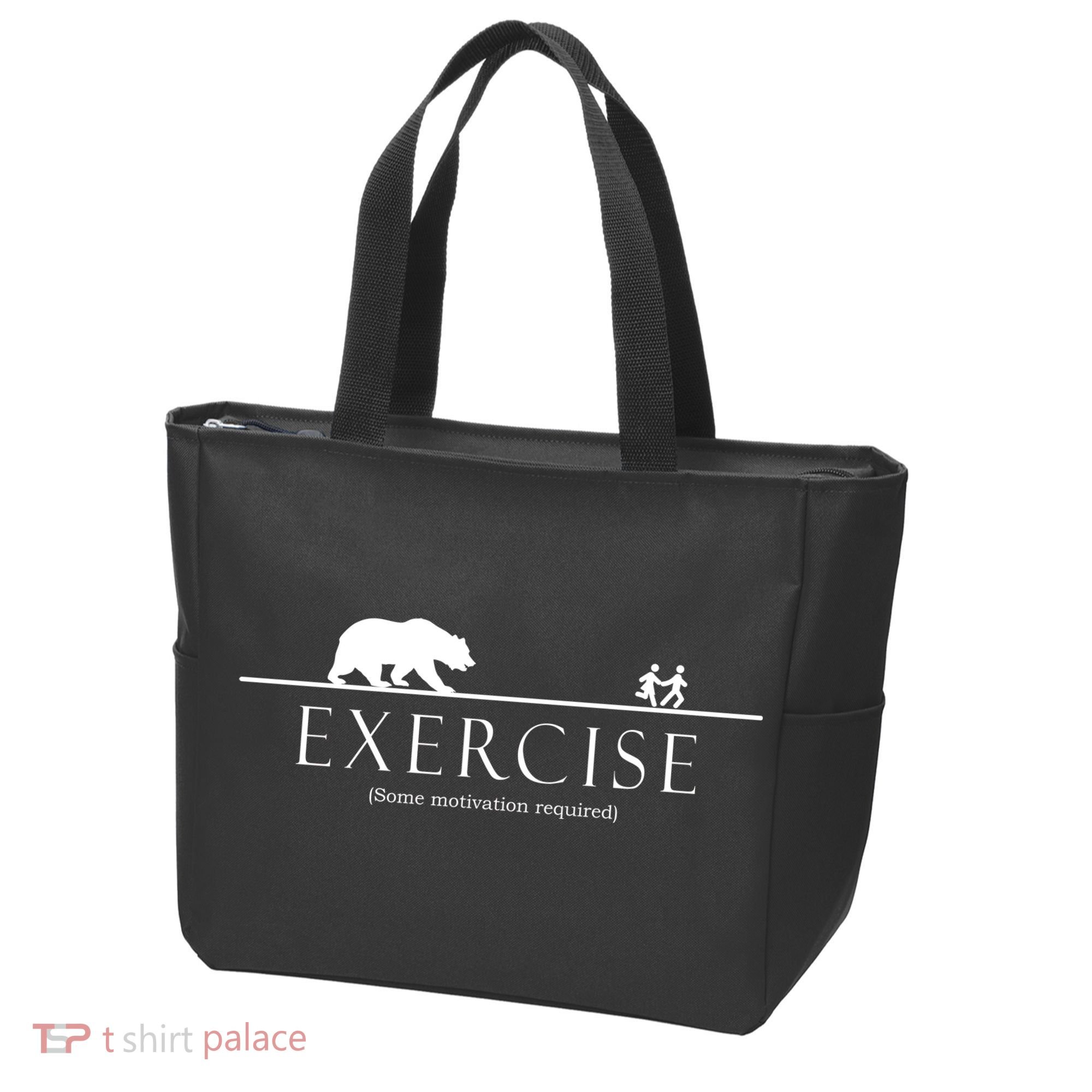 Exercise Some Motivation Required Running from Bear Tote Bag