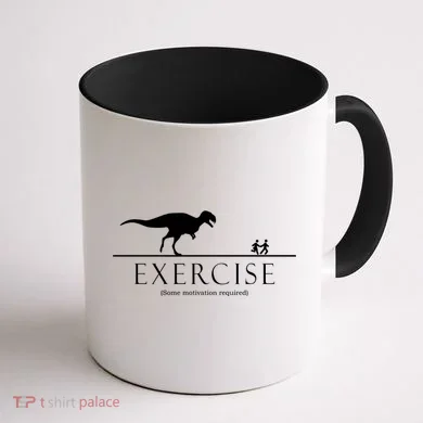 Exercise Some Motivation Required Running from T-Rex Coffee Mug back