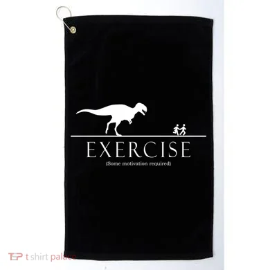 Exercise Some Motivation Required Running from T-Rex Golf Towel