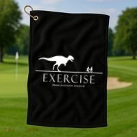 Exercise Some Motivation Required Running from T-Rex Golf Towel thumb 1