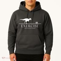 Exercise Some Motivation Required Running from T-Rex Hoodie thumb 2