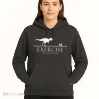 Exercise Some Motivation Required Running from T-Rex Hoodie thumb 5