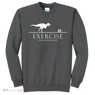Exercise Some Motivation Required Running from T-Rex Sweatshirt