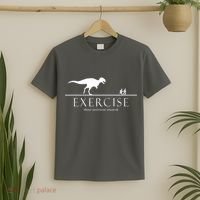 Exercise Some Motivation Required Running from T-Rex T-Shirt thumb 2