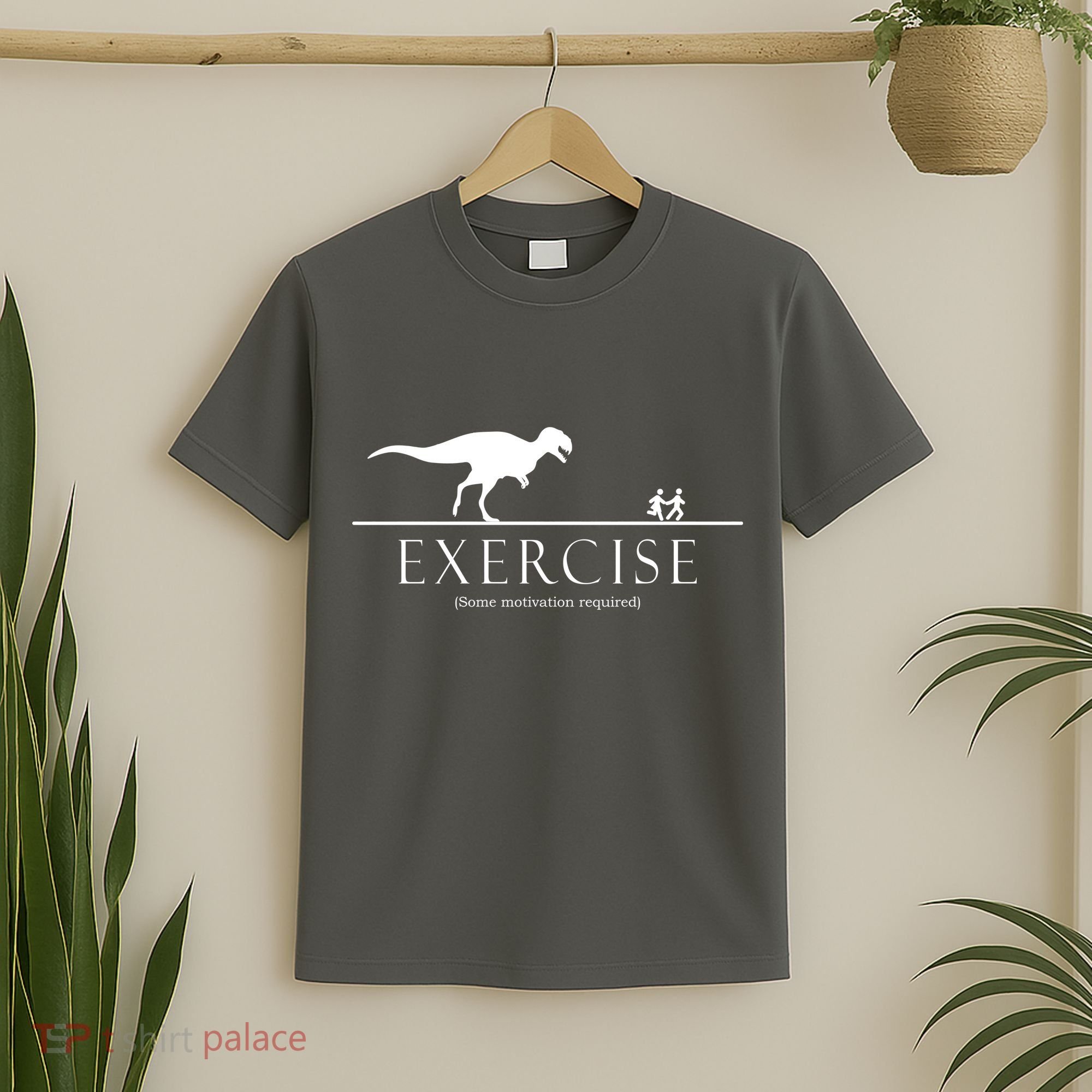 Exercise Some Motivation Required Running from T-Rex T-Shirt