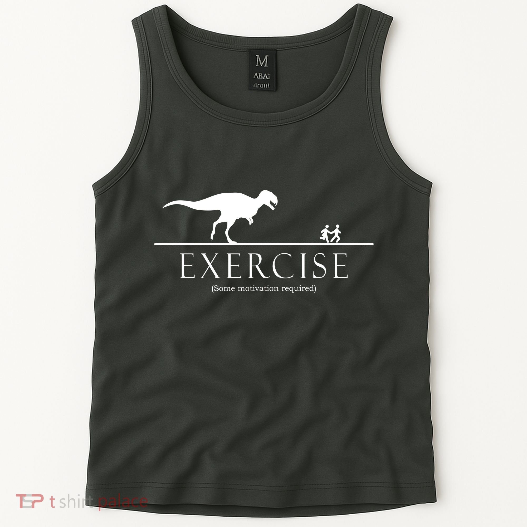 Exercise Some Motivation Required Running from T-Rex Tank Top