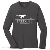 Exercise Some Motivation Required Running from T-Rex Women's Long Sleeve Shirt thumb 0