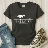 Exercise Some Motivation Required Running from T-Rex Women's T-Shirt thumb 3