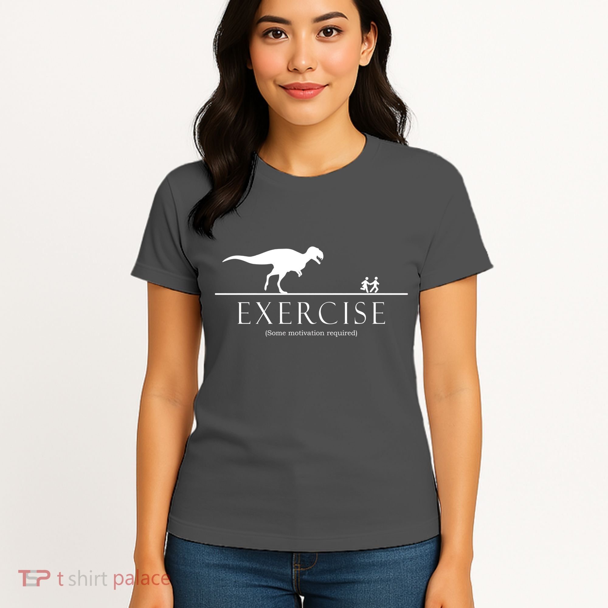 Exercise Some Motivation Required Running from T-Rex Women's T-Shirt