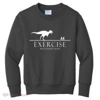 Exercise Some Motivation Required Running from T-Rex Kids Sweatshirt thumb 0