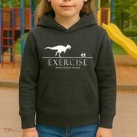 Exercise Some Motivation Required Running from T-Rex Kids Hoodie thumb 3