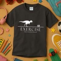 Exercise Some Motivation Required Running from T-Rex Kids T-Shirt thumb 3