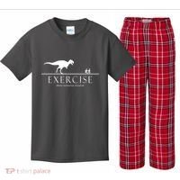 Exercise Some Motivation Required Running from T-Rex Kids Plaid Pajama Set thumb 0
