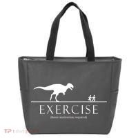 Exercise Some Motivation Required Running from T-Rex Tote Bag thumb 0