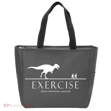 Exercise Some Motivation Required Running from T-Rex Tote Bag