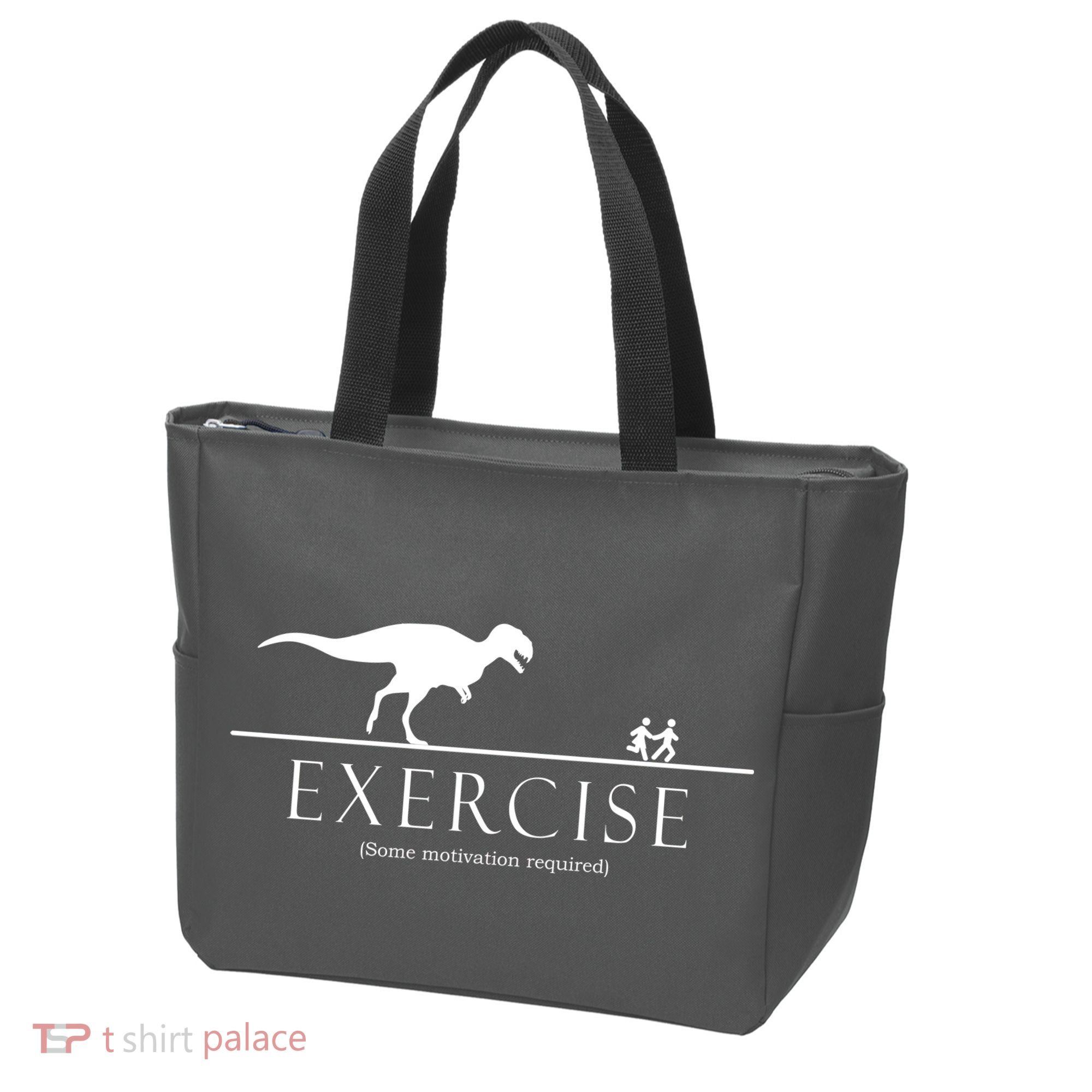 Exercise Some Motivation Required Running from T-Rex Tote Bag