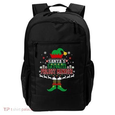 Elf Xmas Gift SantaS Favorite Project Manager Ugly Sweater Backpack