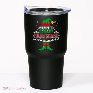 Elf Xmas Gift SantaS Favorite Project Manager Ugly Sweater Tumbler