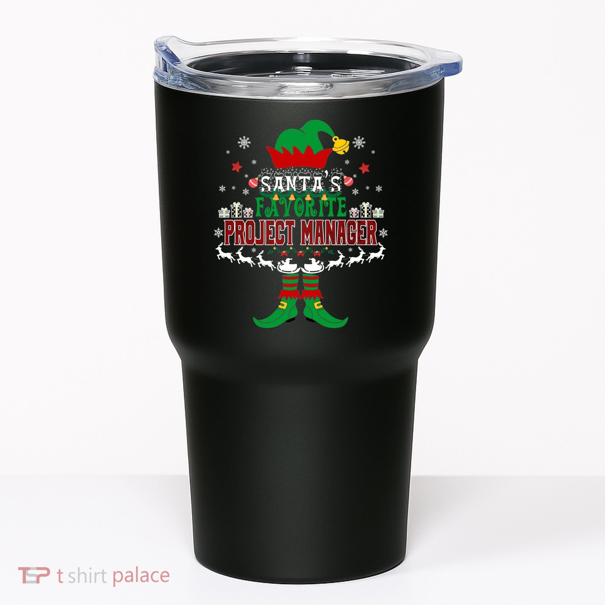 Elf Xmas Gift SantaS Favorite Project Manager Ugly Sweater Tumbler