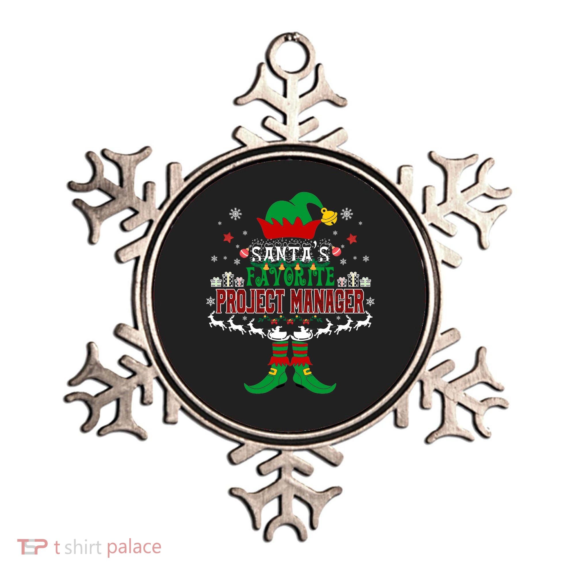 Elf Xmas Gift SantaS Favorite Project Manager Ugly Sweater Ornament