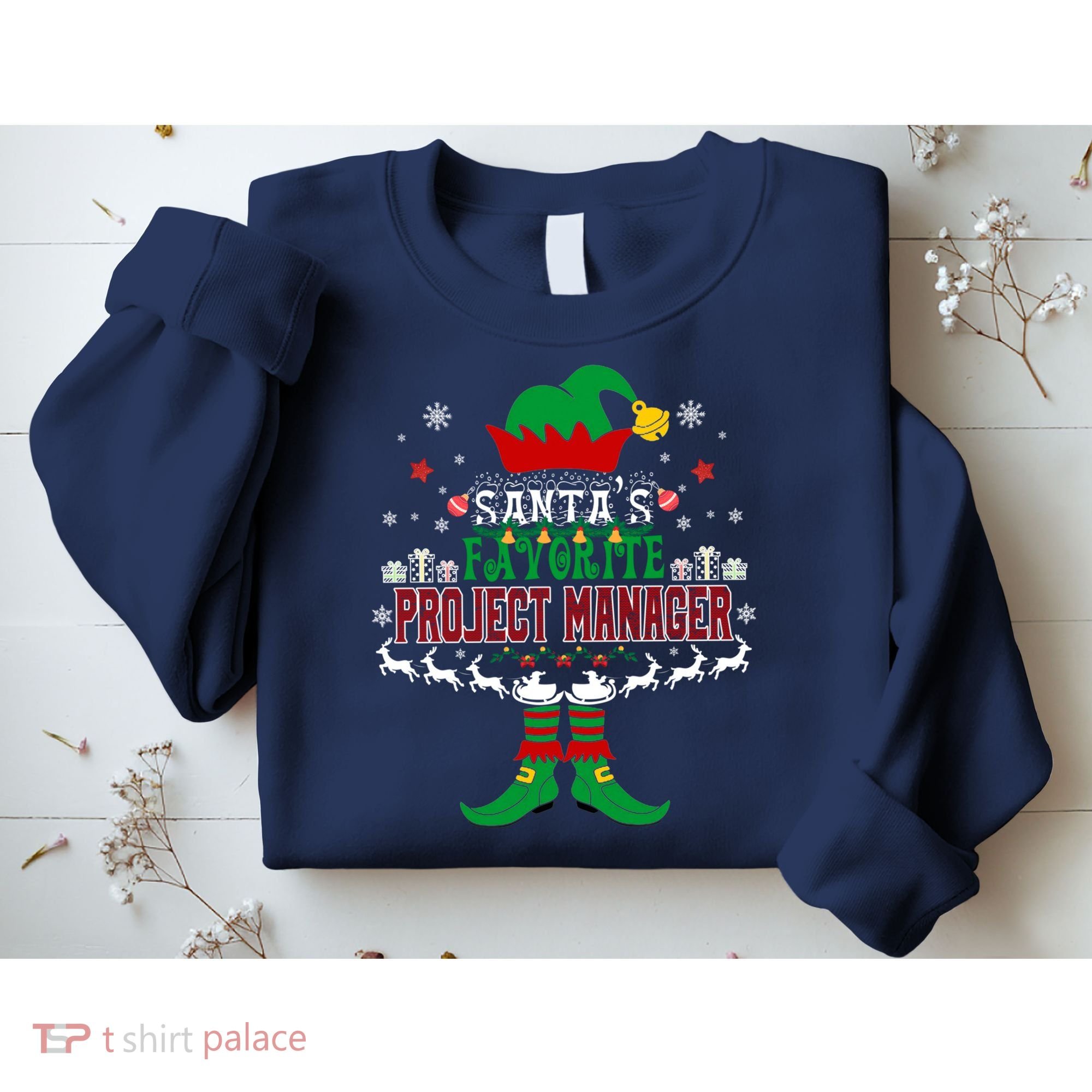 Elf Xmas Gift SantaS Favorite Project Manager Ugly Sweater Sweatshirt
