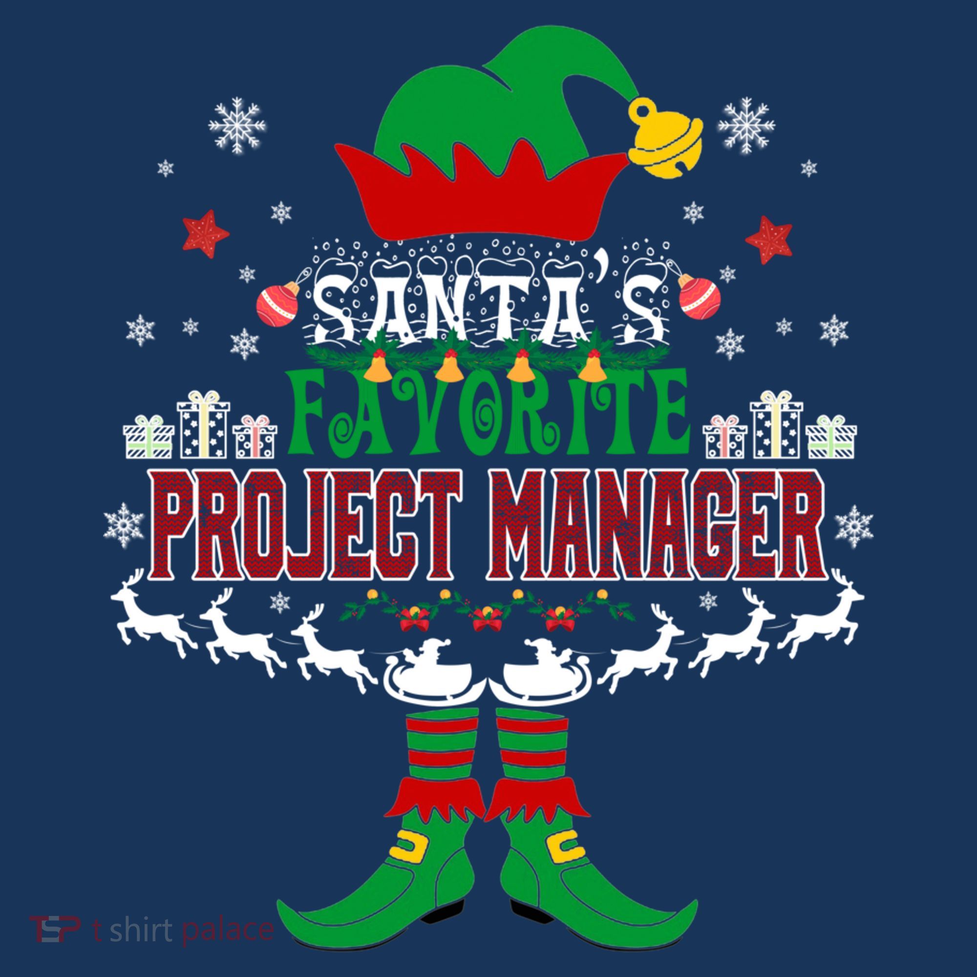 Elf Xmas Gift SantaS Favorite Project Manager Ugly Sweater Women's Hoodie