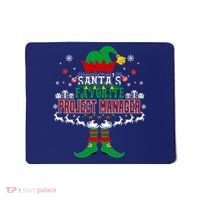 Elf Xmas Gift SantaS Favorite Project Manager Ugly Sweater Mousepad thumb 0
