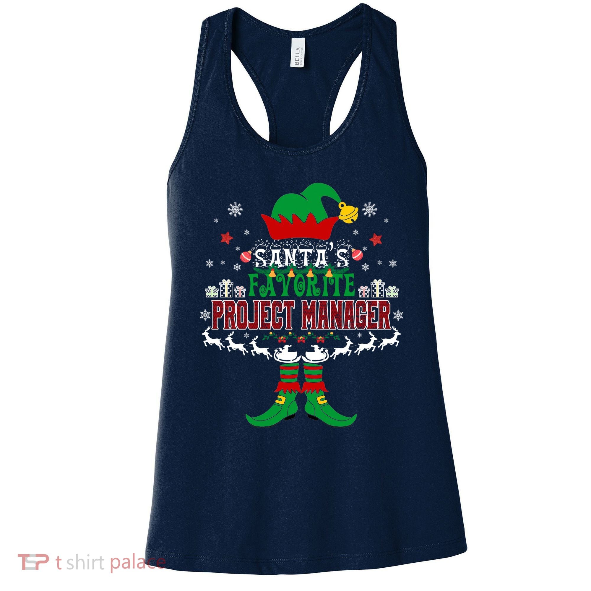 Elf Xmas Gift SantaS Favorite Project Manager Ugly Sweater Women's Tank Top