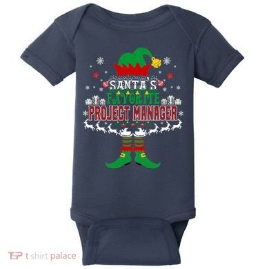 Elf Xmas Gift SantaS Favorite Project Manager Ugly Sweater Baby Bodysuit