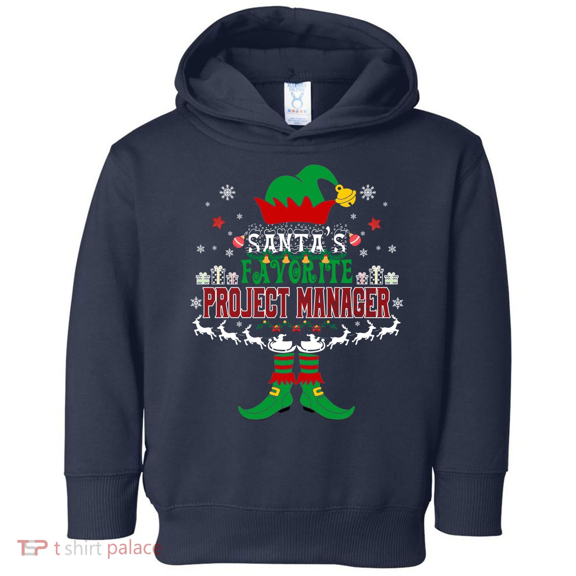 Elf Xmas Gift SantaS Favorite Project Manager Ugly Sweater Toddler Hoodie