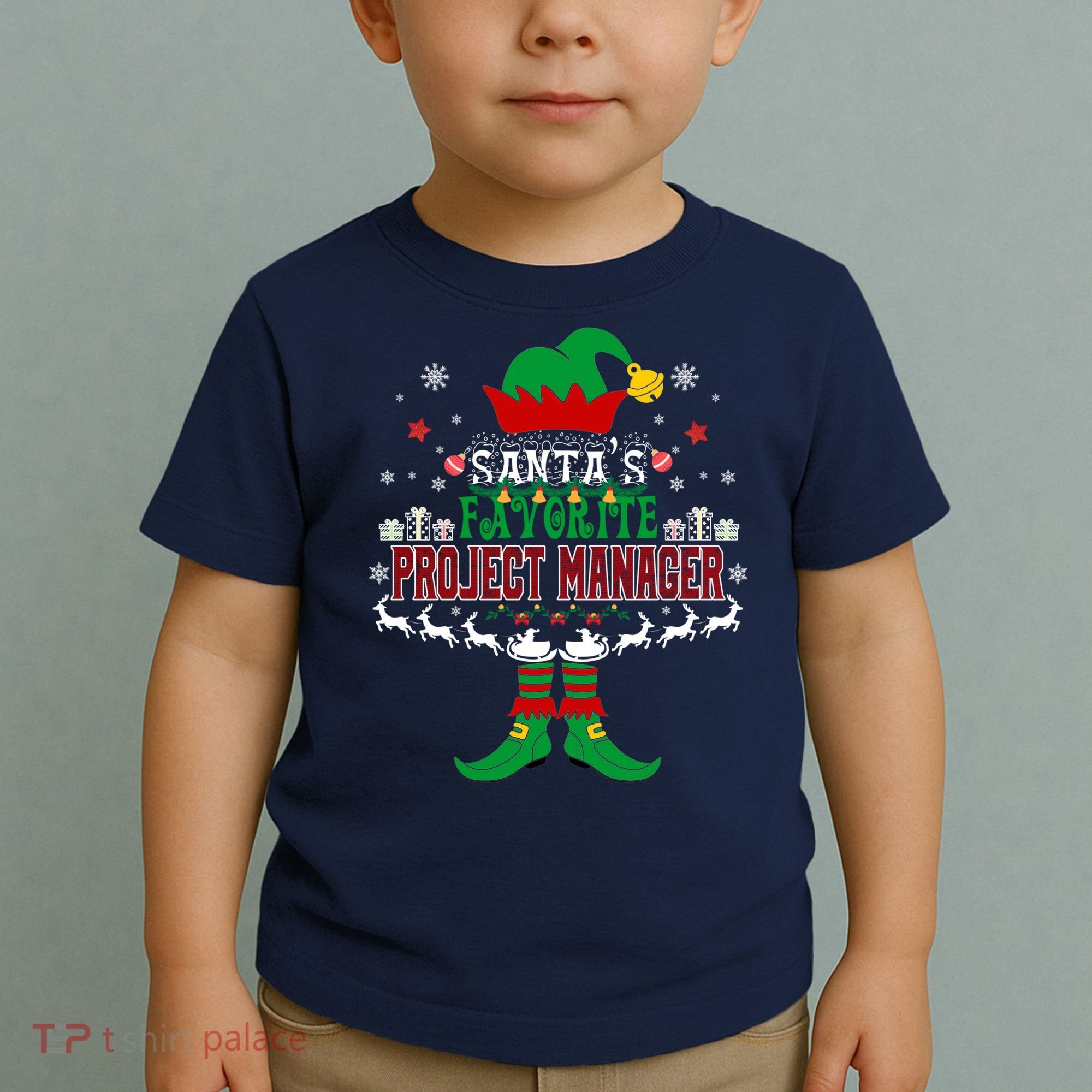 Elf Xmas Gift SantaS Favorite Project Manager Ugly Sweater Toddler T-Shirt