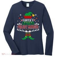 Elf Xmas Gift SantaS Favorite Project Manager Ugly Sweater Women's Long Sleeve Shirt thumb 0
