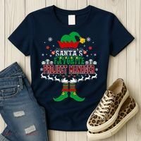 Elf Xmas Gift SantaS Favorite Project Manager Ugly Sweater Women's T-Shirt thumb 3