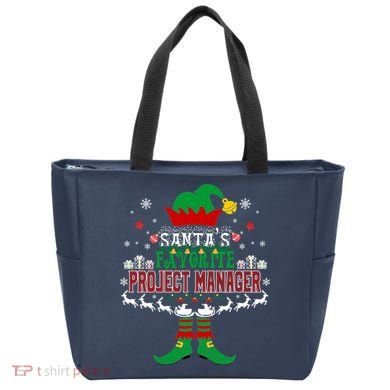 Elf Xmas Gift SantaS Favorite Project Manager Ugly Sweater Tote Bag
