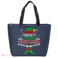 Elf Xmas Gift SantaS Favorite Project Manager Ugly Sweater Tote Bag thumb 0