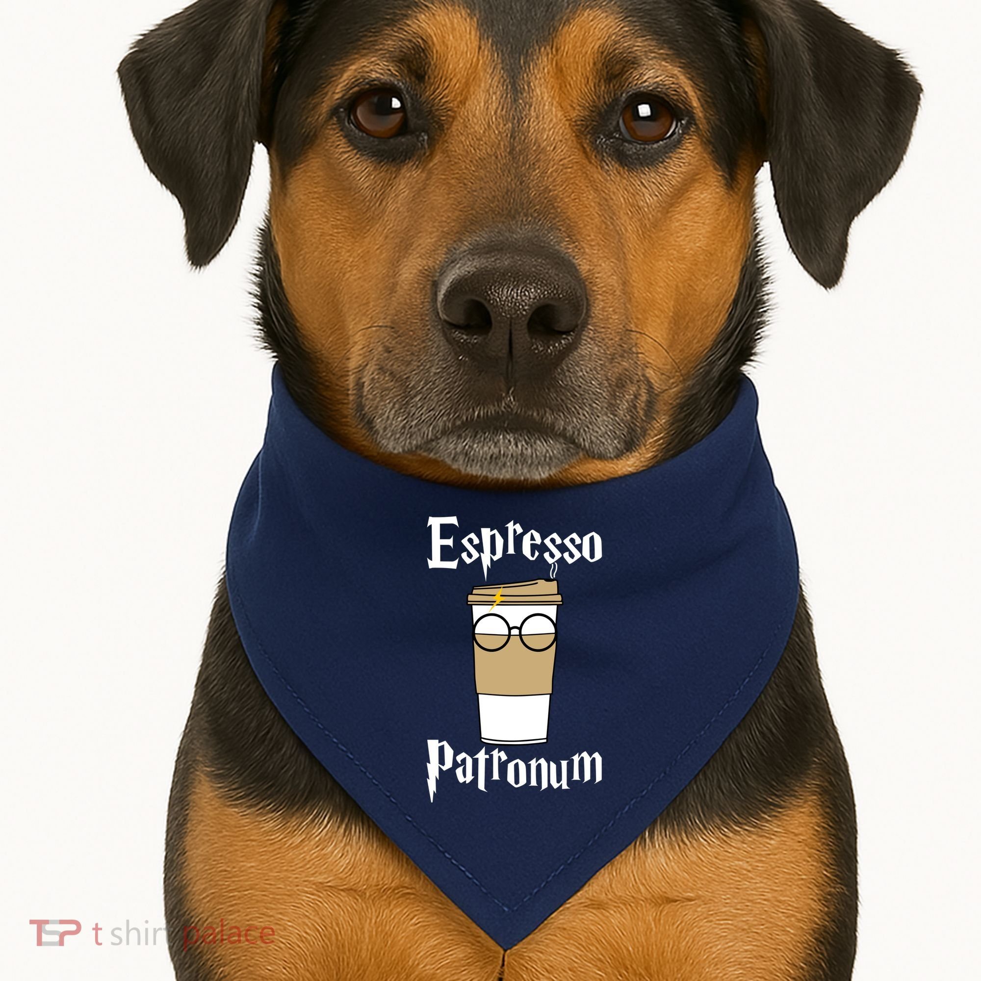 Espresso Patronum Funny Coffee USA-Made Doggie Bandana