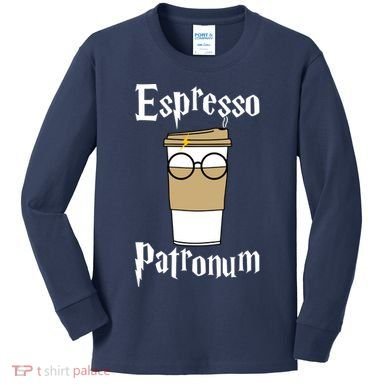 Espresso Patronum Funny Coffee Kids Long Sleeve Shirt